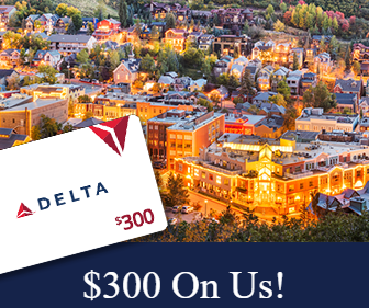 Text: Fly Free to Park City with $300 on Us!
