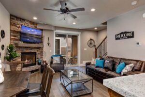 The living area of a Park City rental to relax in after going on guided tours.